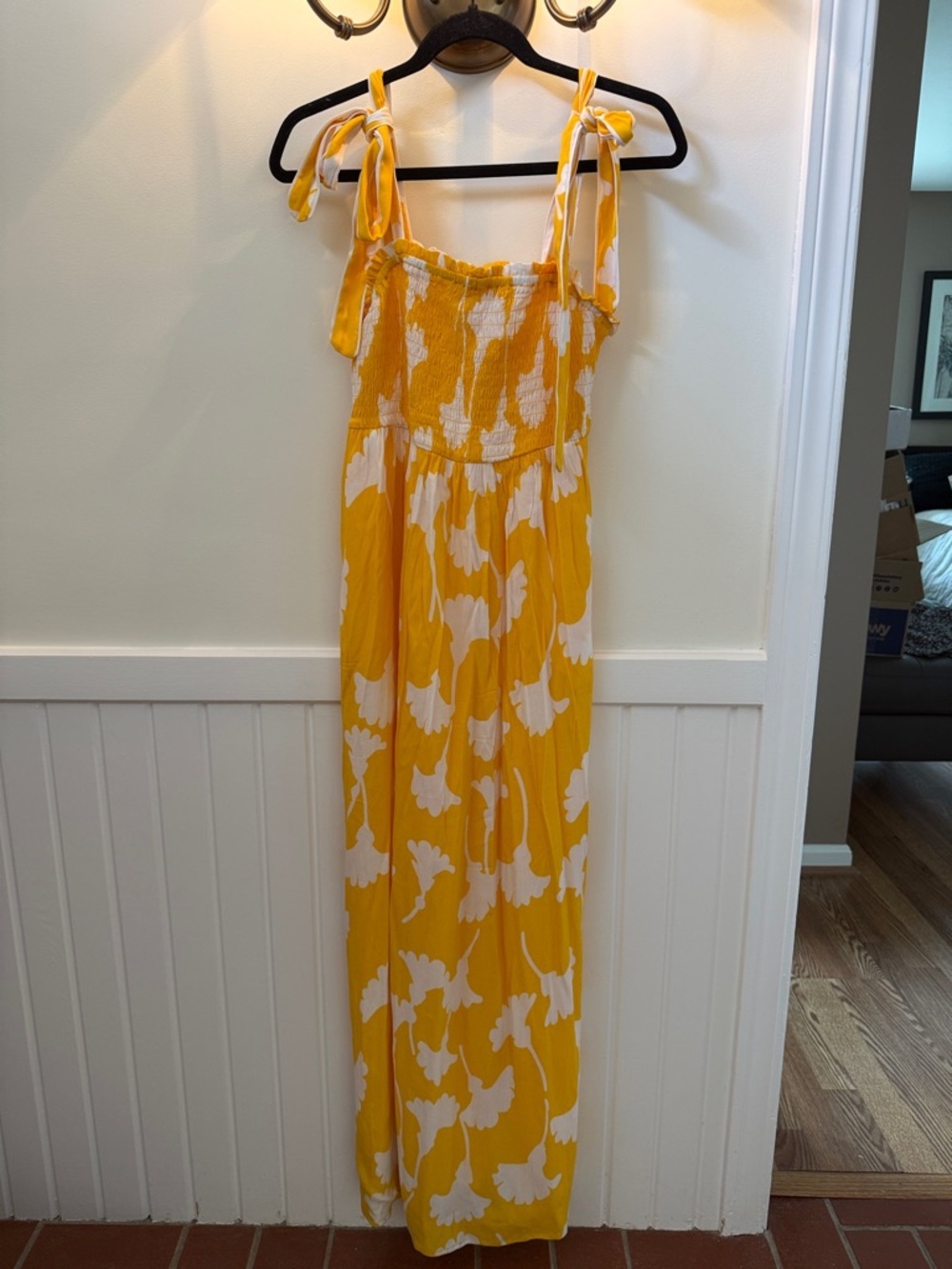 Diane Von Furstenberg x Target Yellow White Floral Midi Maxi Dress Small Summer - Picture 3 of 6